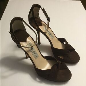 Jimmy Choo London Brown Suede Heels Size 9.5